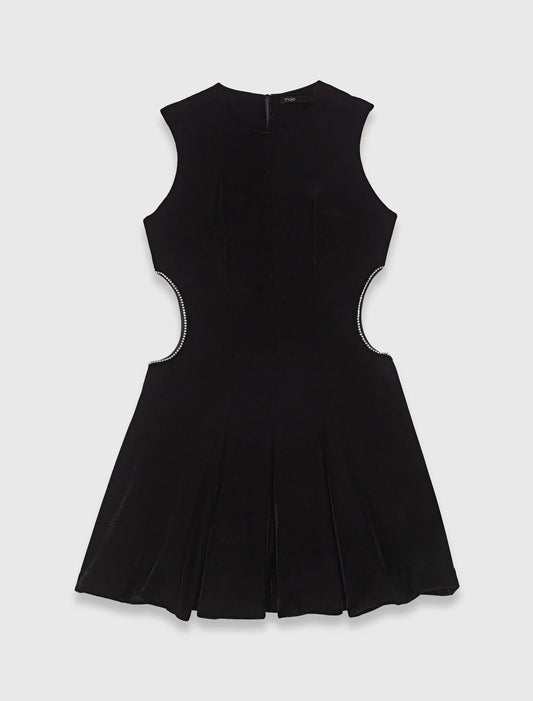 Short velvet dress Black