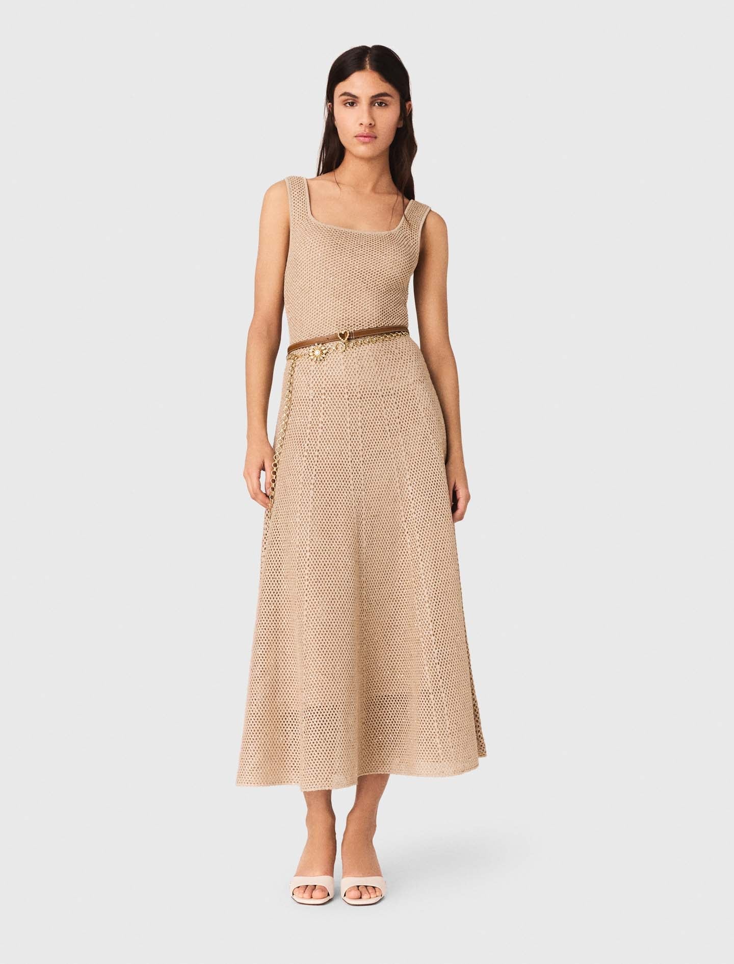 maje sequin knit midi dress Maje Sequin Knit Cardigan & Rhinestone Knit Midi Dress