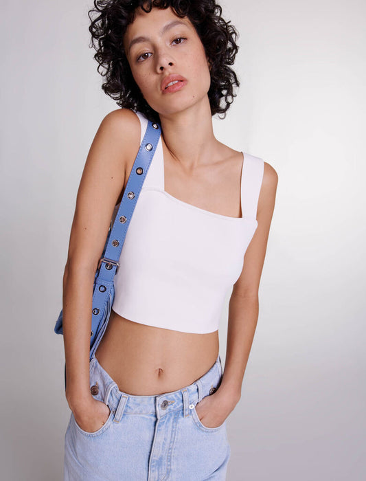 Ecru  -Knit crop top