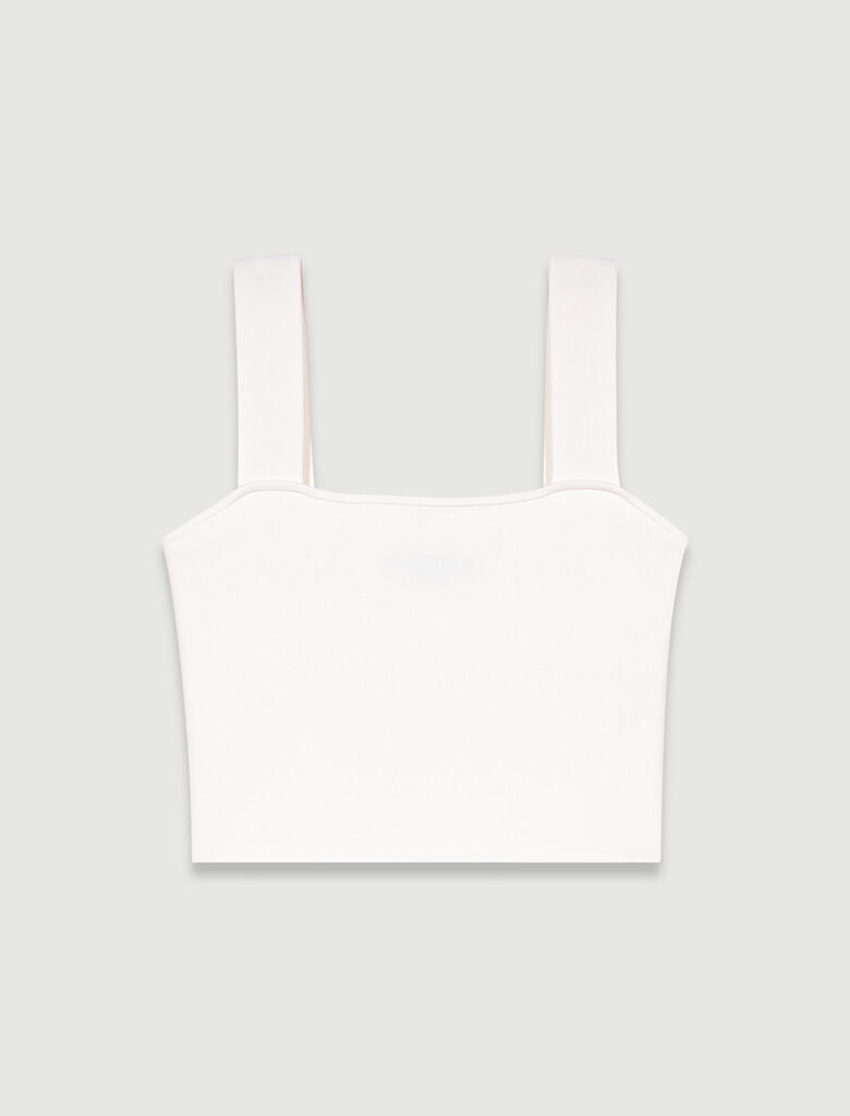 Ecru  -Knit crop top