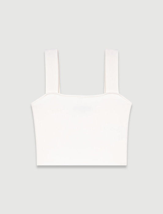 Ecru  -Knit crop top