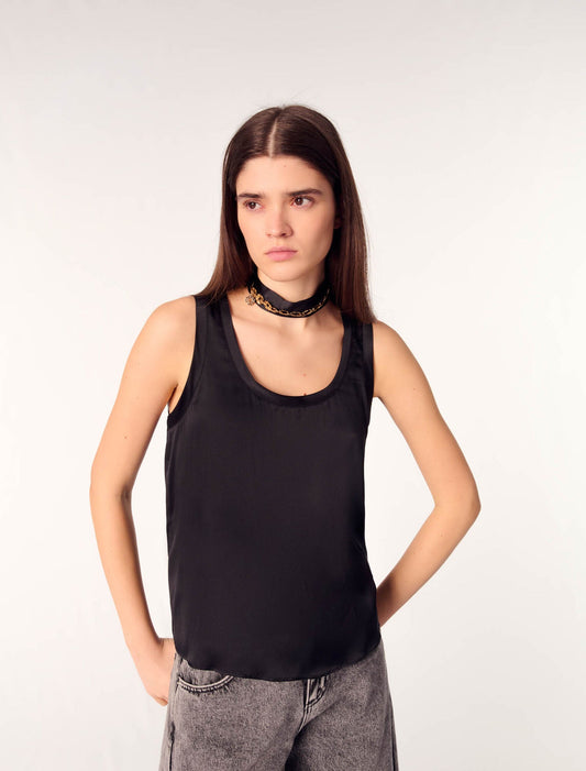 Black-Silk tank top