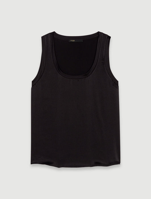 Black-Silk tank top