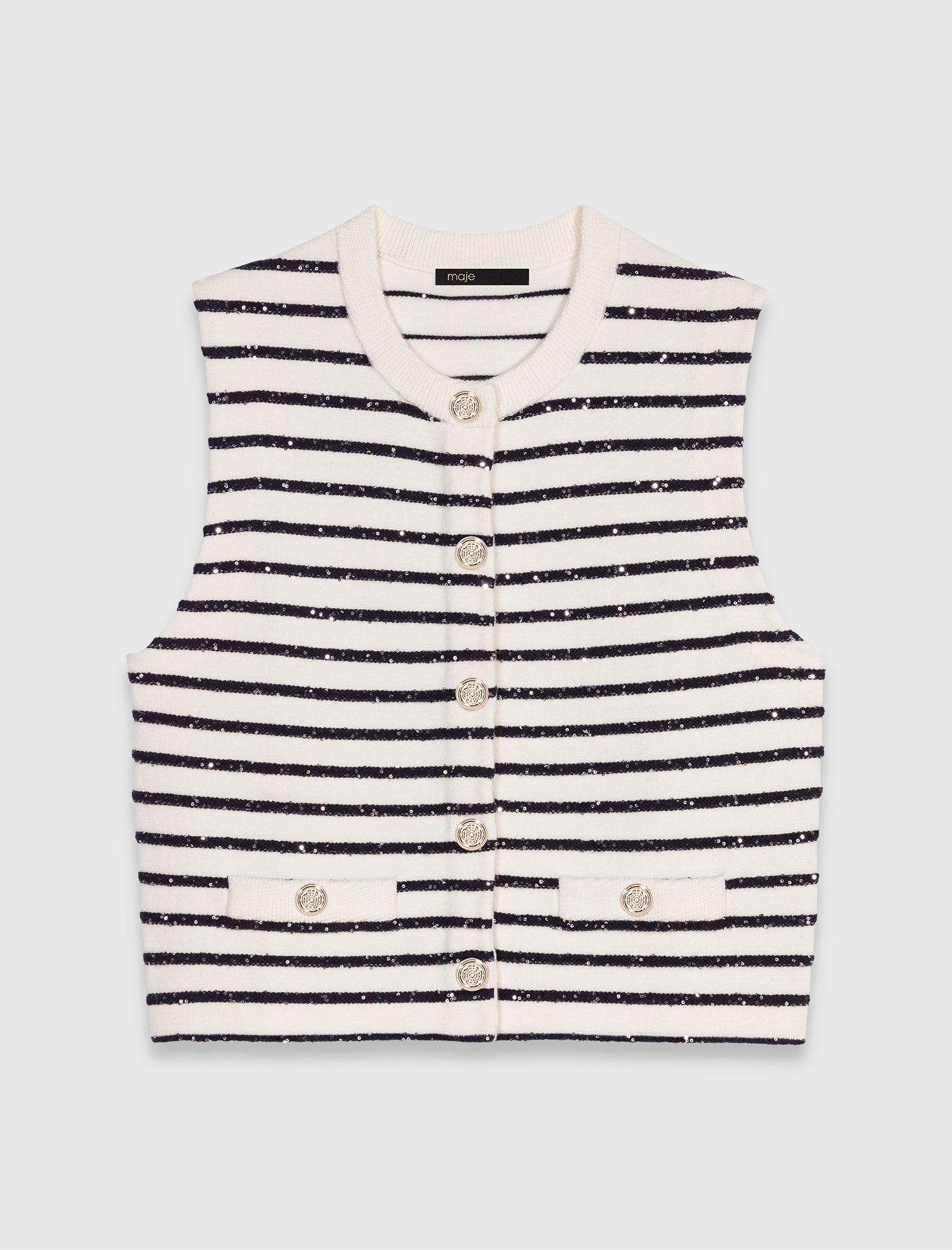 Striped wool blend top
