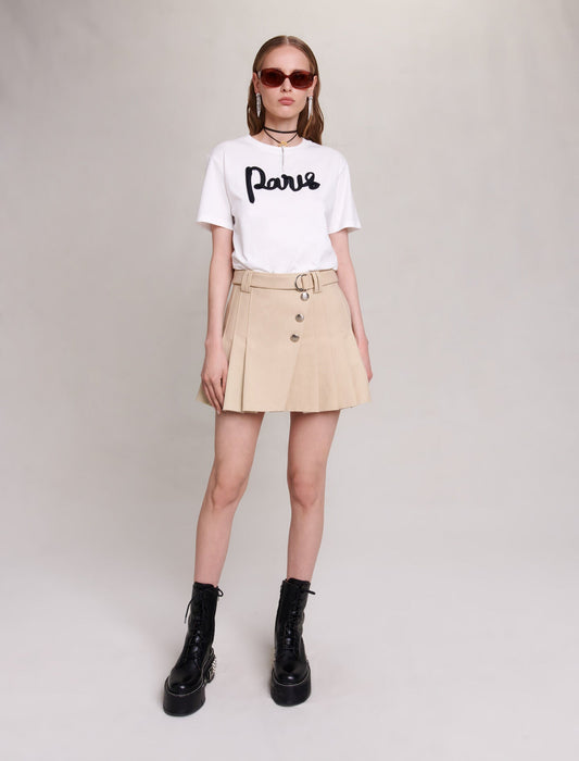 White featured-cotton t-shirt