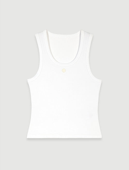 White-Rib knit tank top