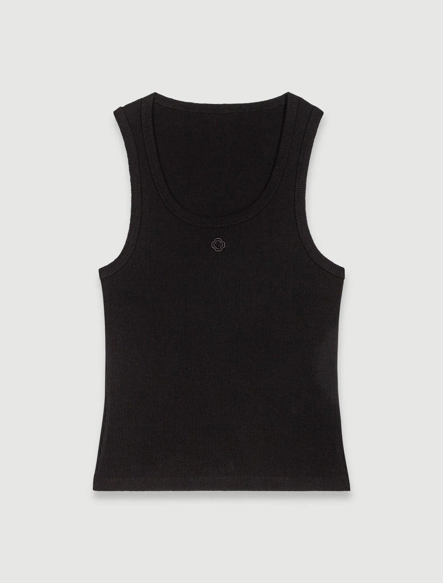 Black-Rib knit tank top