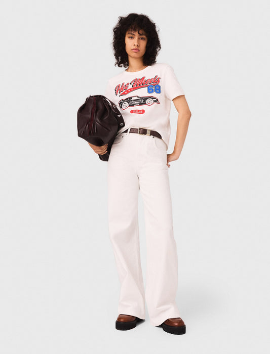 White featured Printed T-shirt