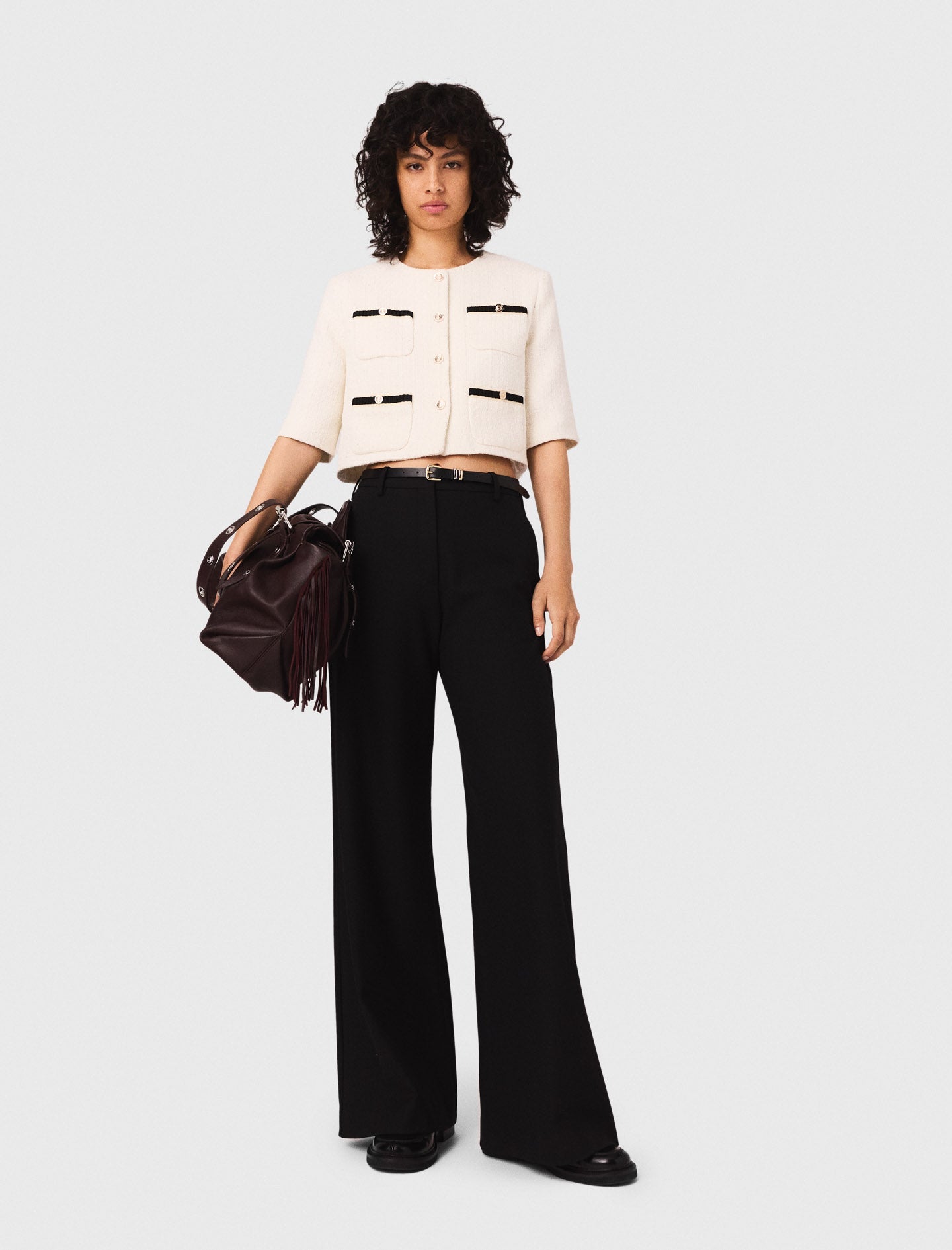 Short tweed lurex jacket