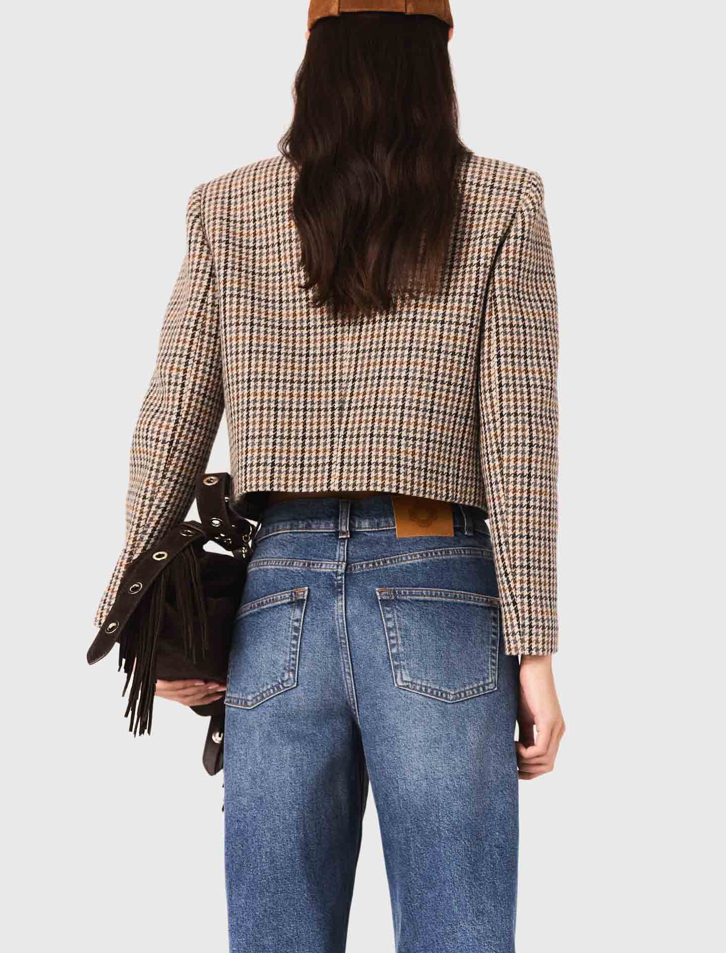 Short checked jacket