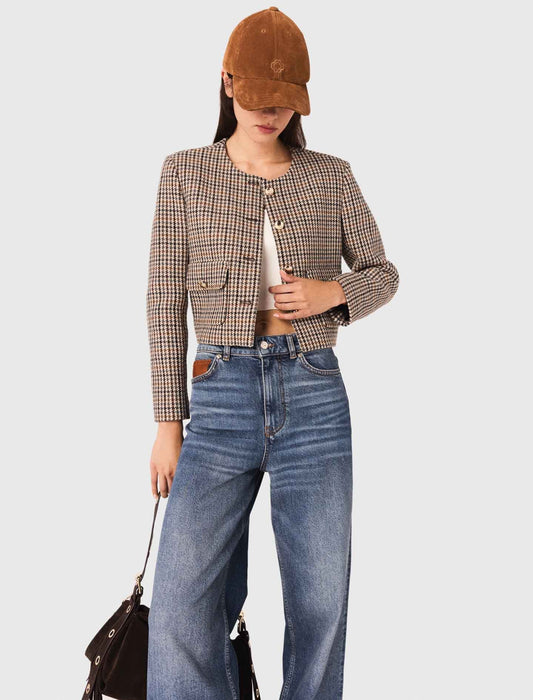 Short checked jacket
