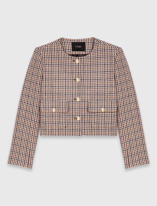 Short checked jacket