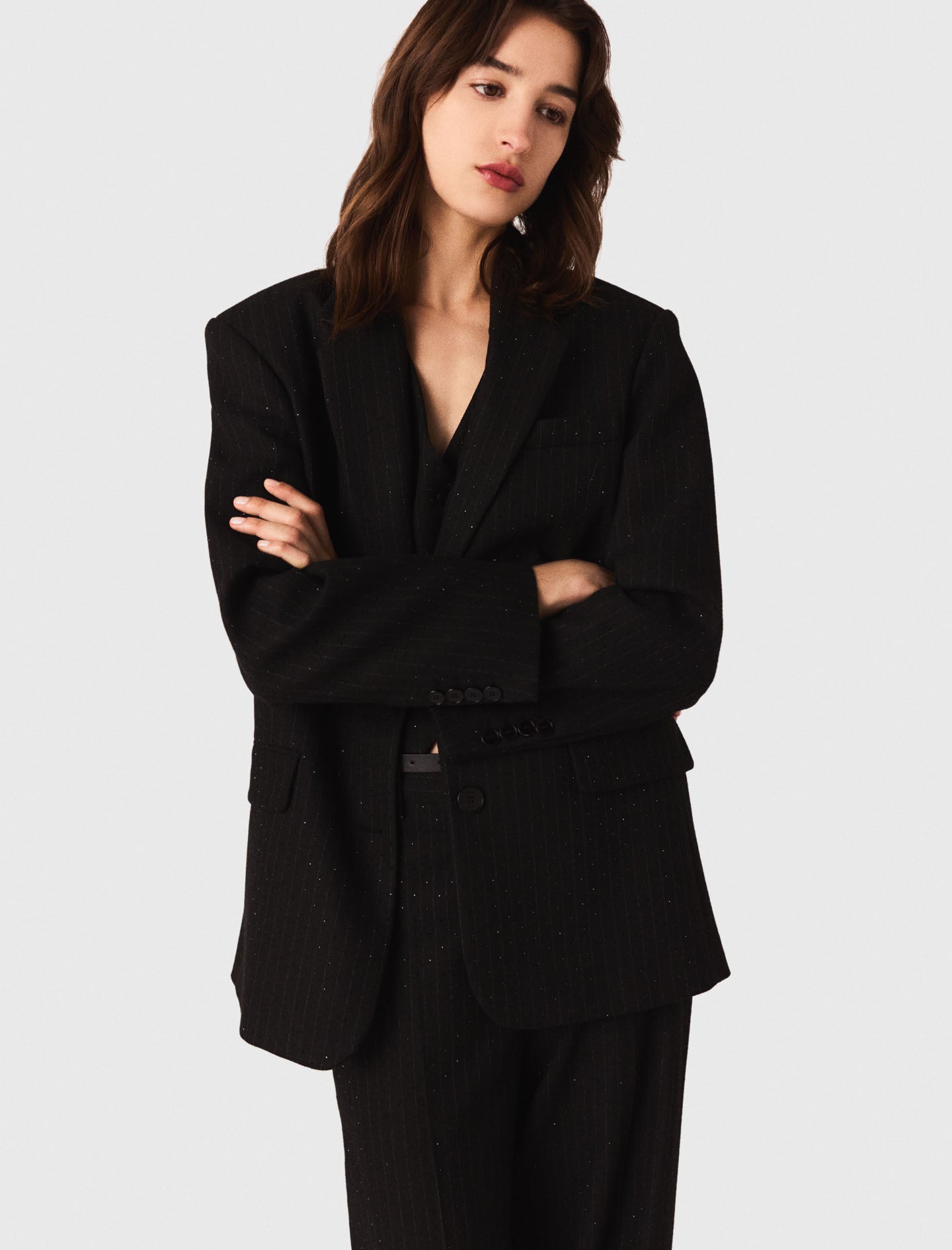 Rhinestone suit jacket Black