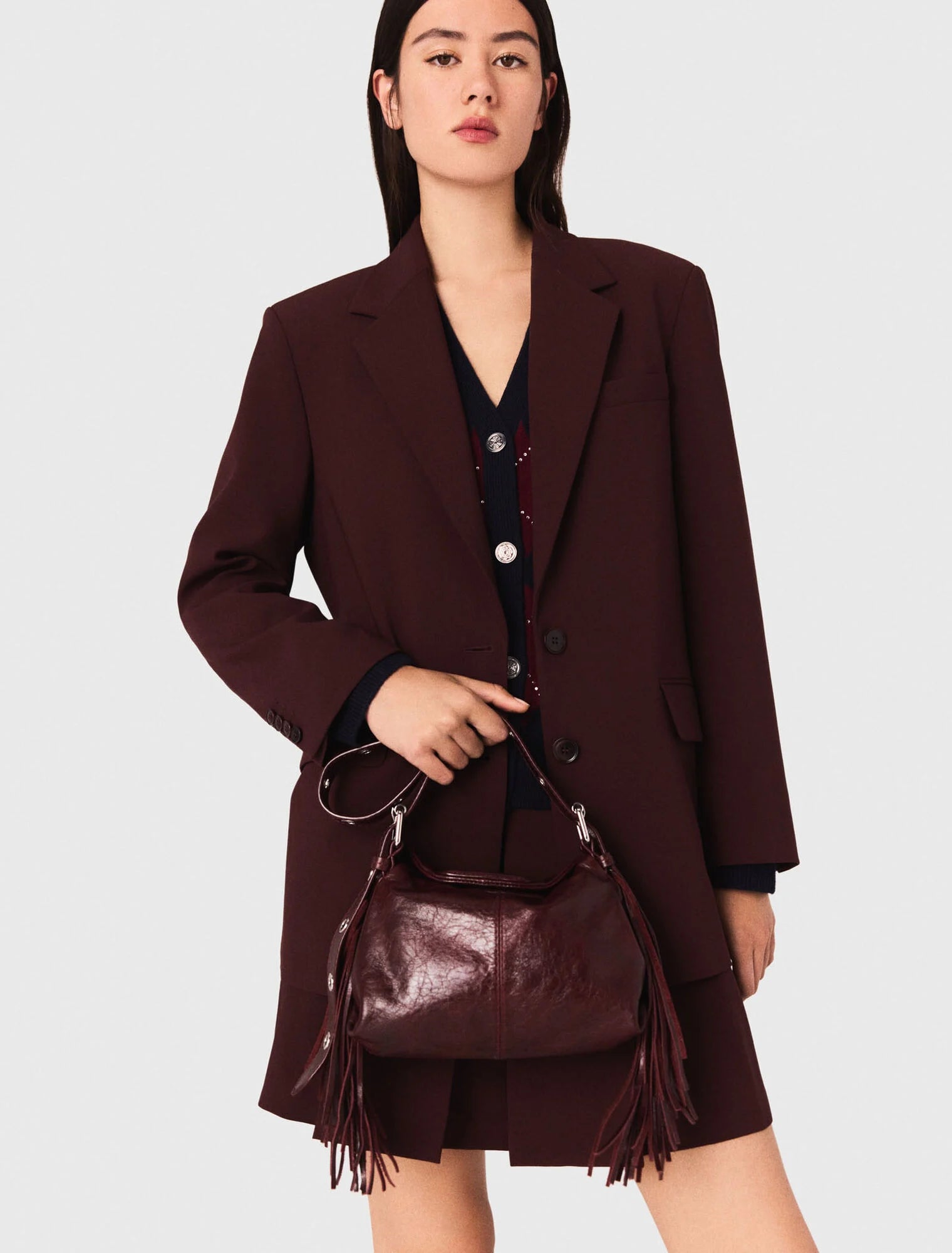 Belted suit jacket