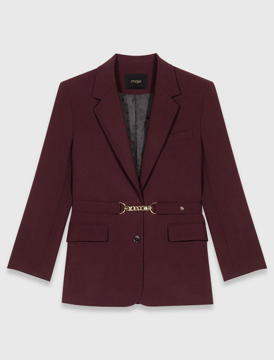 Belted suit jacket