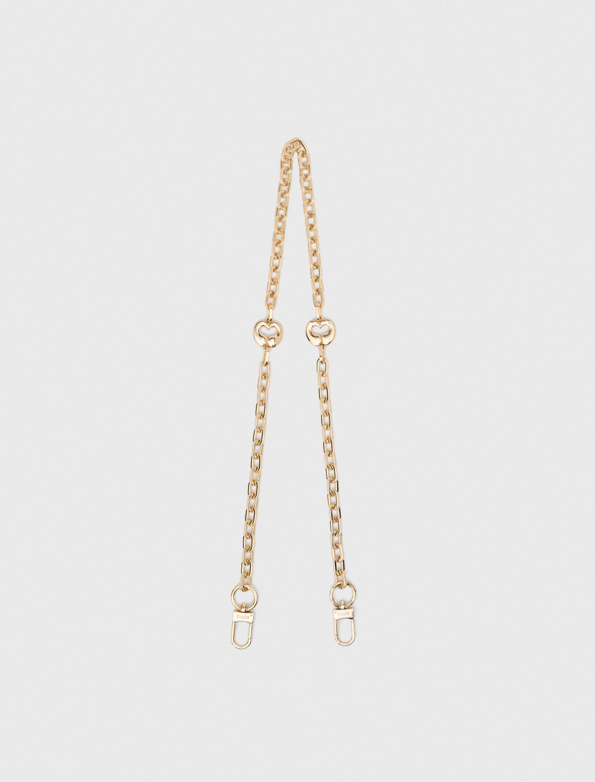 Short metal chain shoulder strap Gold