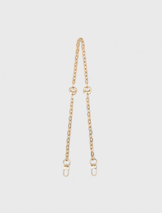 Short metal chain shoulder strap Gold