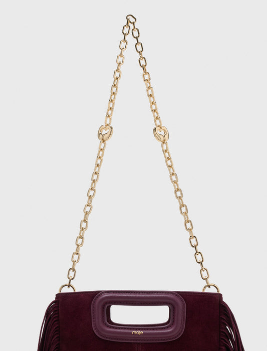 Short metal chain shoulder strap Gold