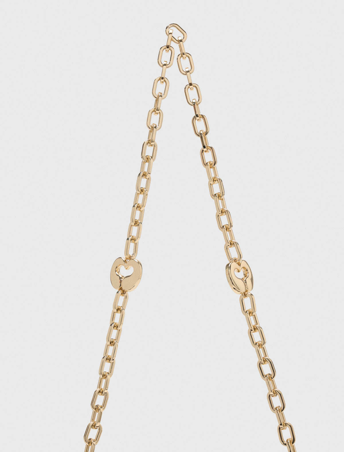 Short metal chain shoulder strap Gold