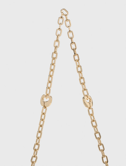 Short metal chain shoulder strap Gold