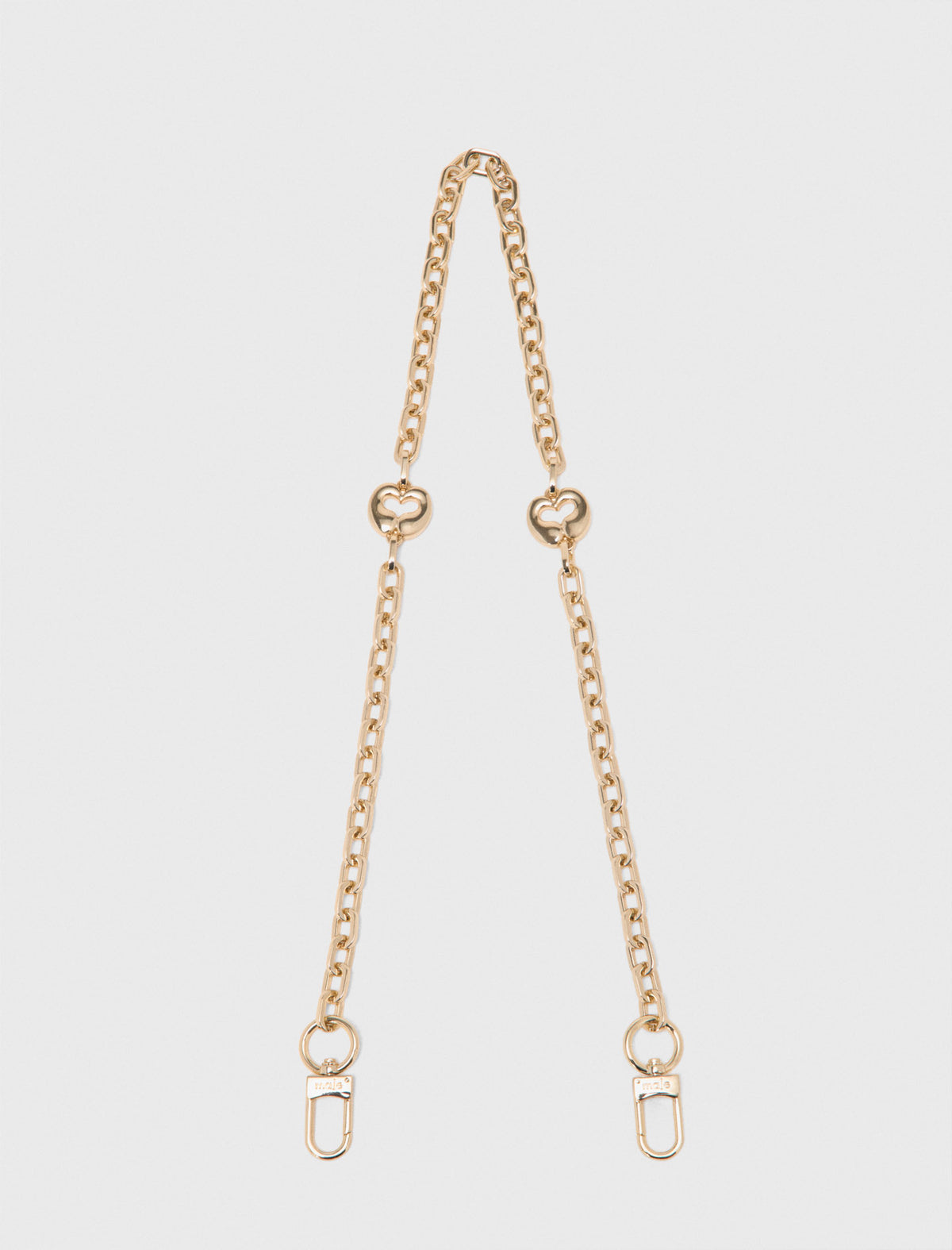 Short metal chain shoulder strap Gold