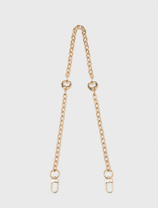 Short metal chain shoulder strap Gold