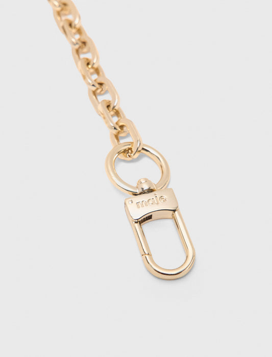 Short metal chain shoulder strap Gold