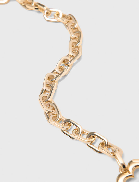 Short metal chain shoulder strap Gold