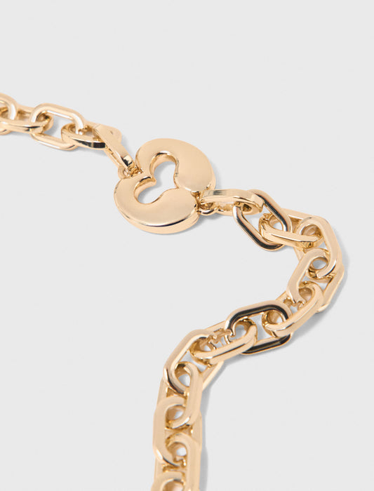 Short metal chain shoulder strap Gold