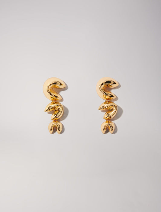 Gold  -Fortune cookie earrings