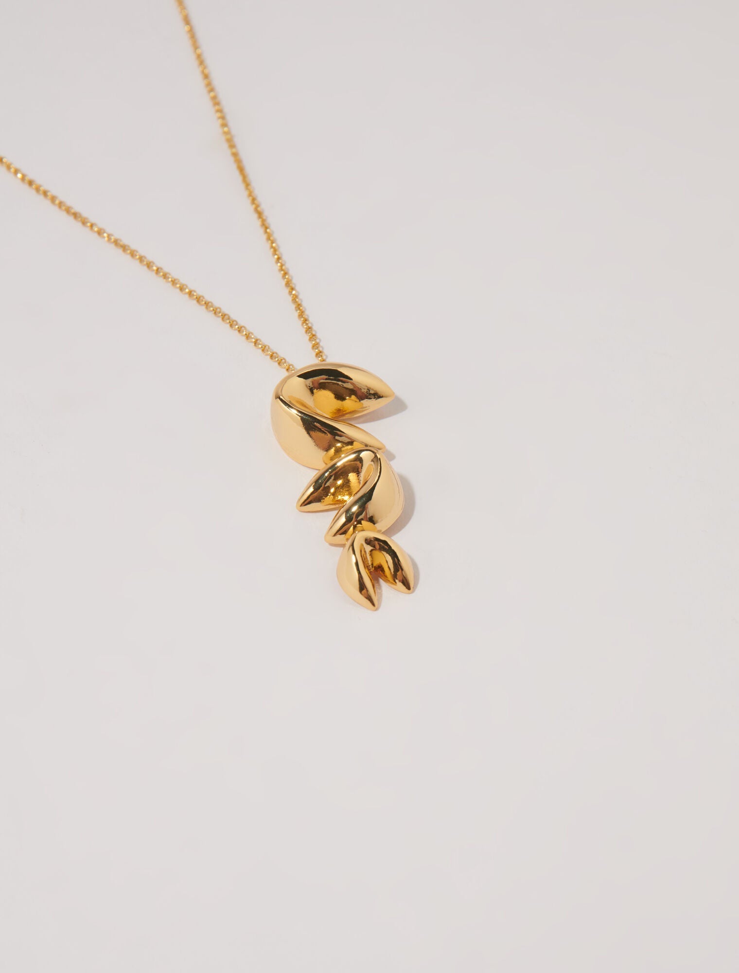 Gold  -Long fortune cookie necklace