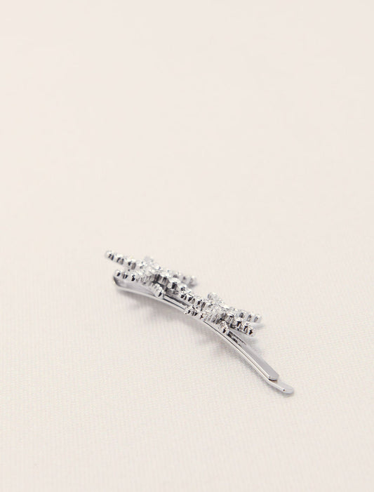 Silver-Star Rhinestone Barrette