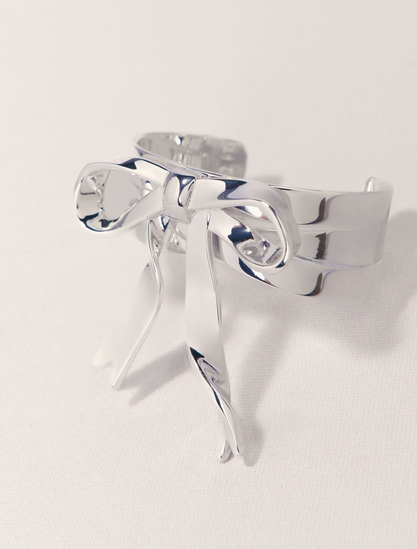 Silver-Silver bow cuff
