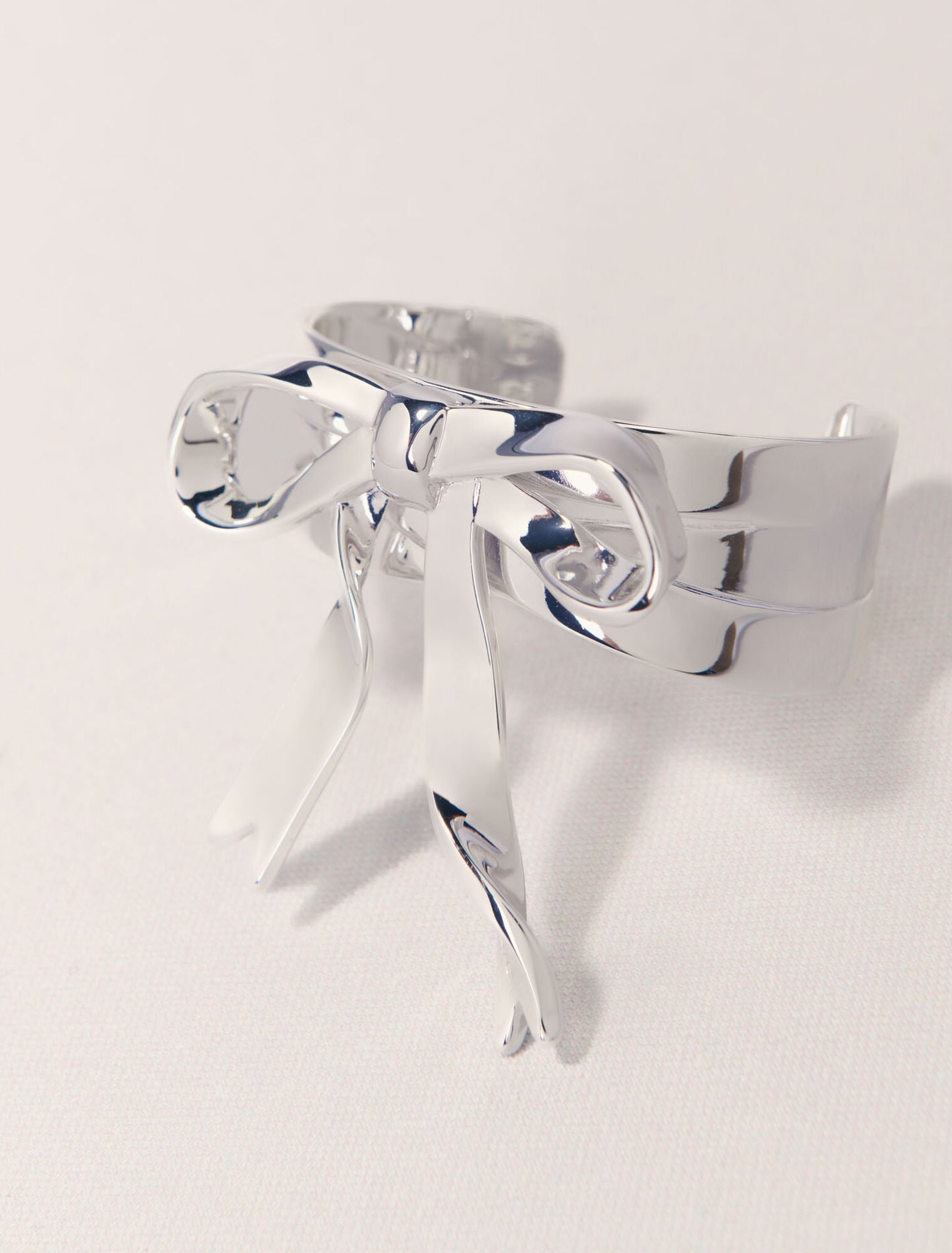 Silver-Silver bow cuff