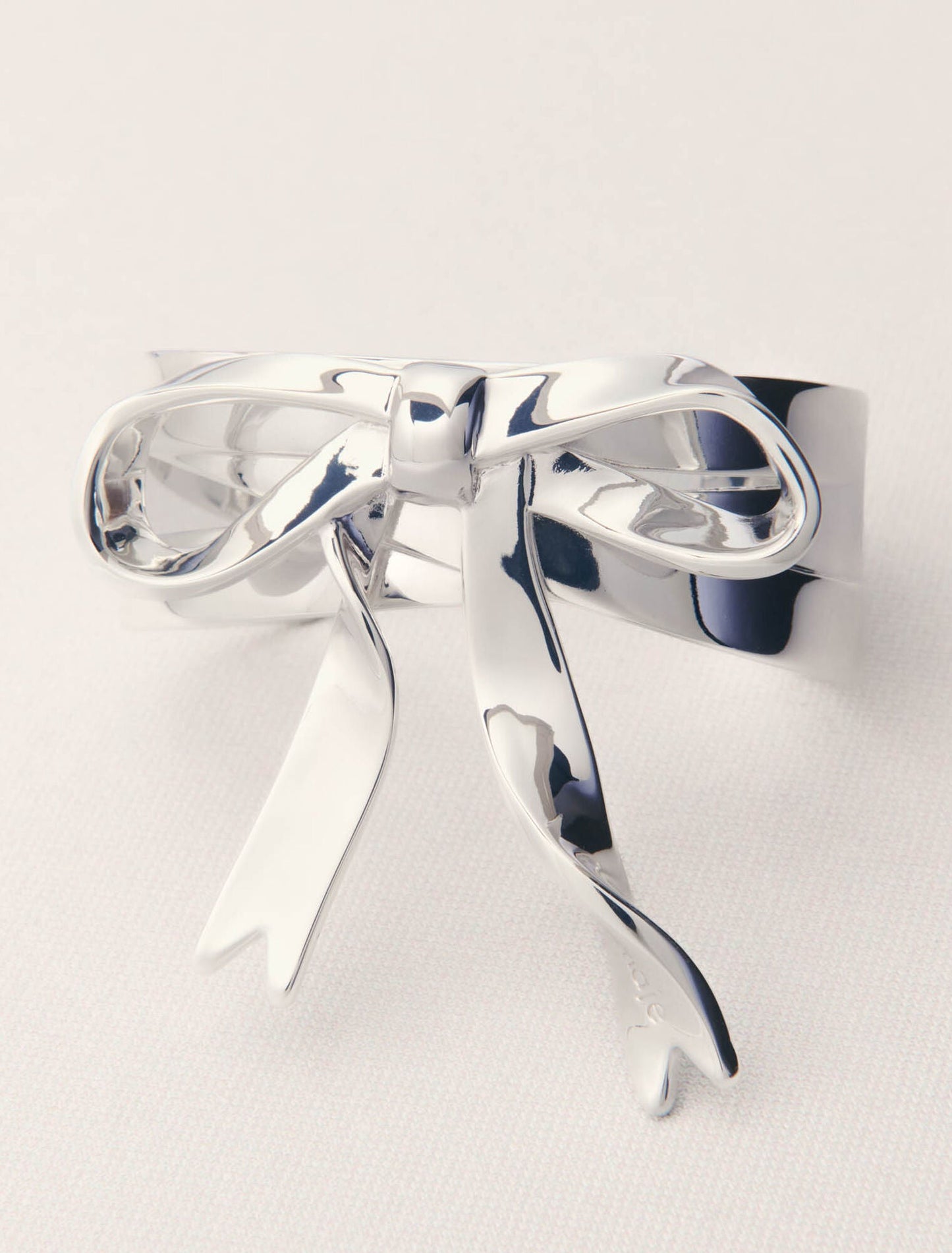 Silver-Silver bow cuff