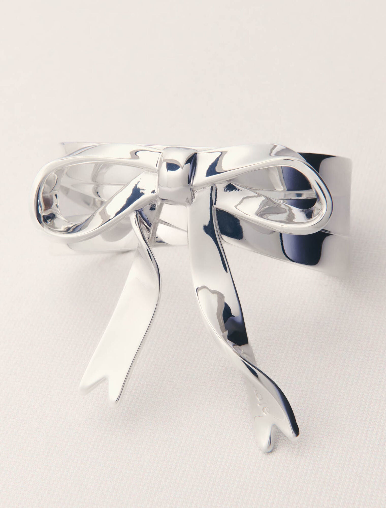 Silver-Silver bow cuff