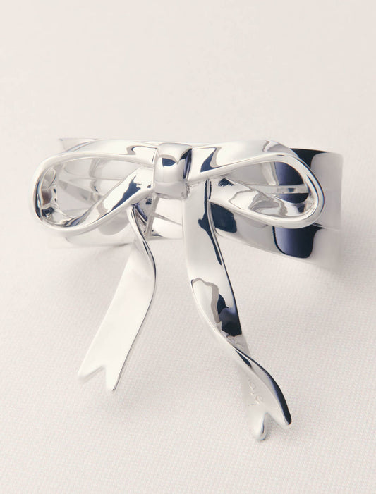 Silver-Silver bow cuff