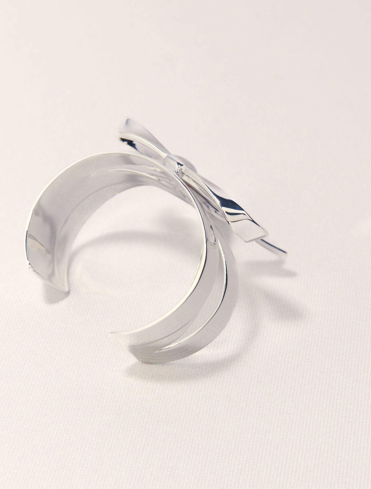 Silver-Silver bow cuff