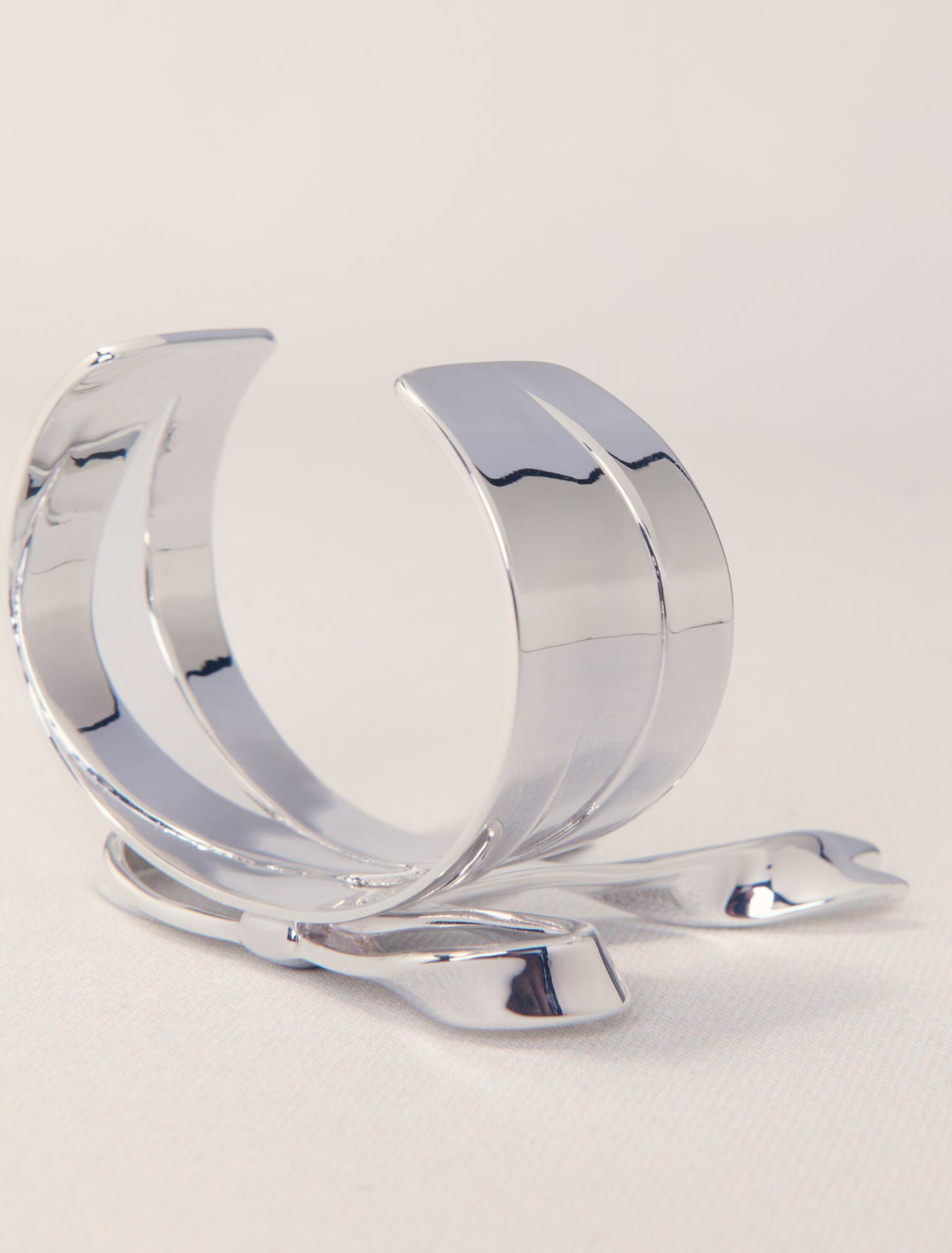 Silver-Silver bow cuff