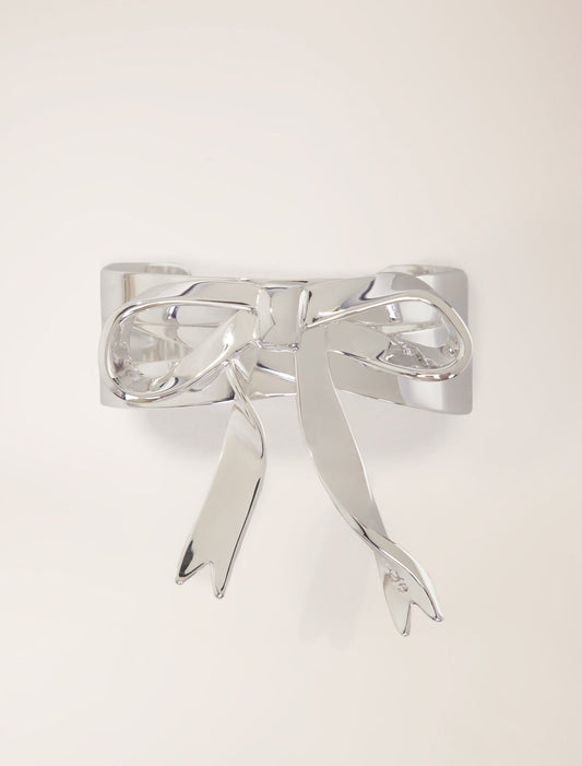 Silver-Silver bow cuff