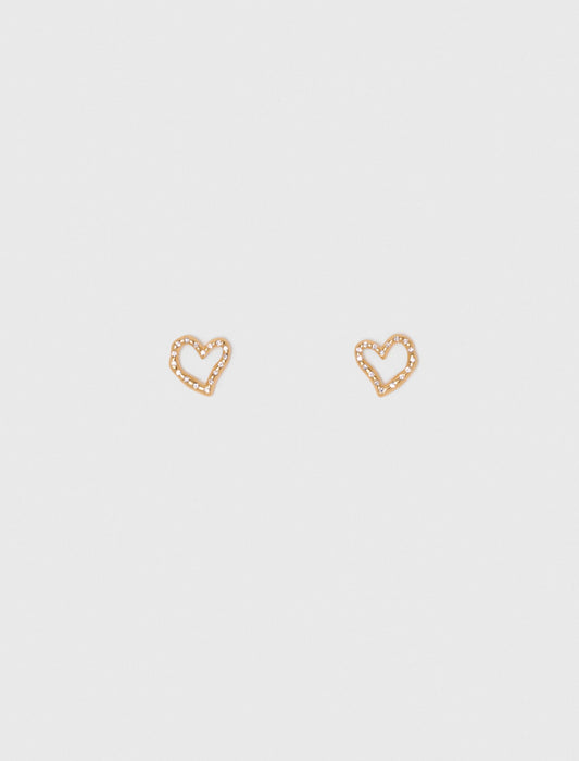 Heart rhinestone stud earrings