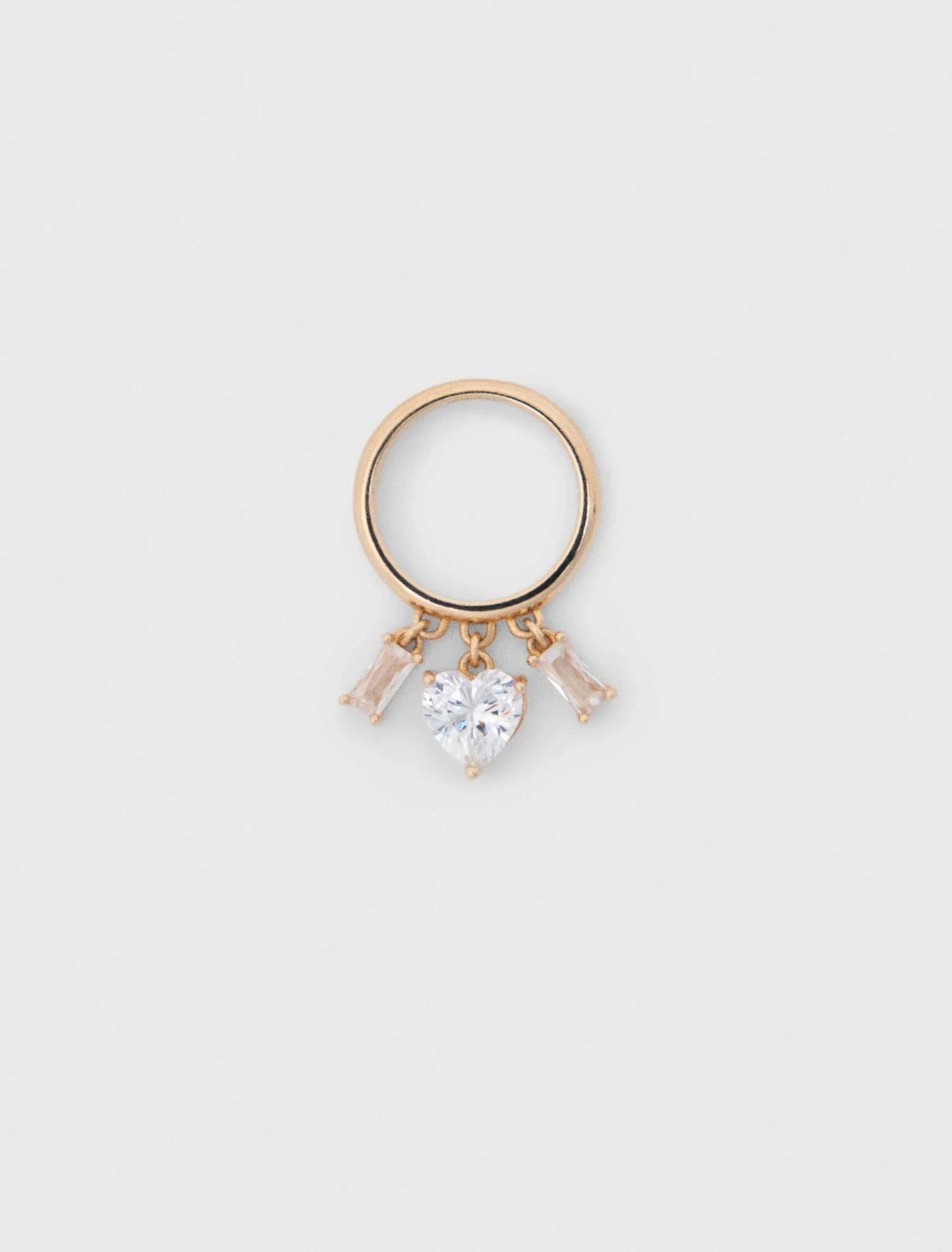 Rhinestone-Jewelled Gold-Tone Ring Gold