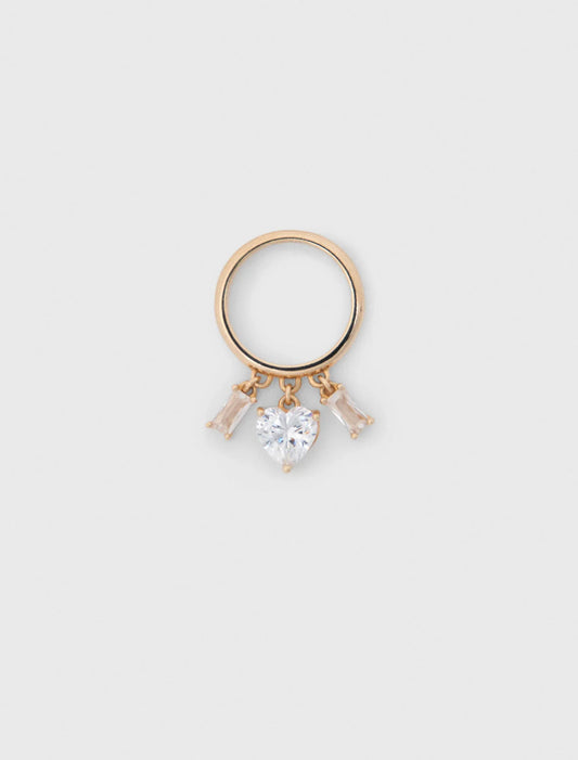 Rhinestone-Jewelled Gold-Tone Ring Gold