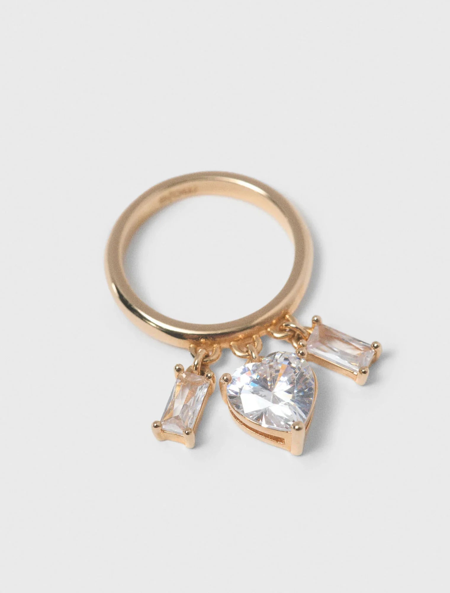 Rhinestone-Jewelled Gold-Tone Ring Gold