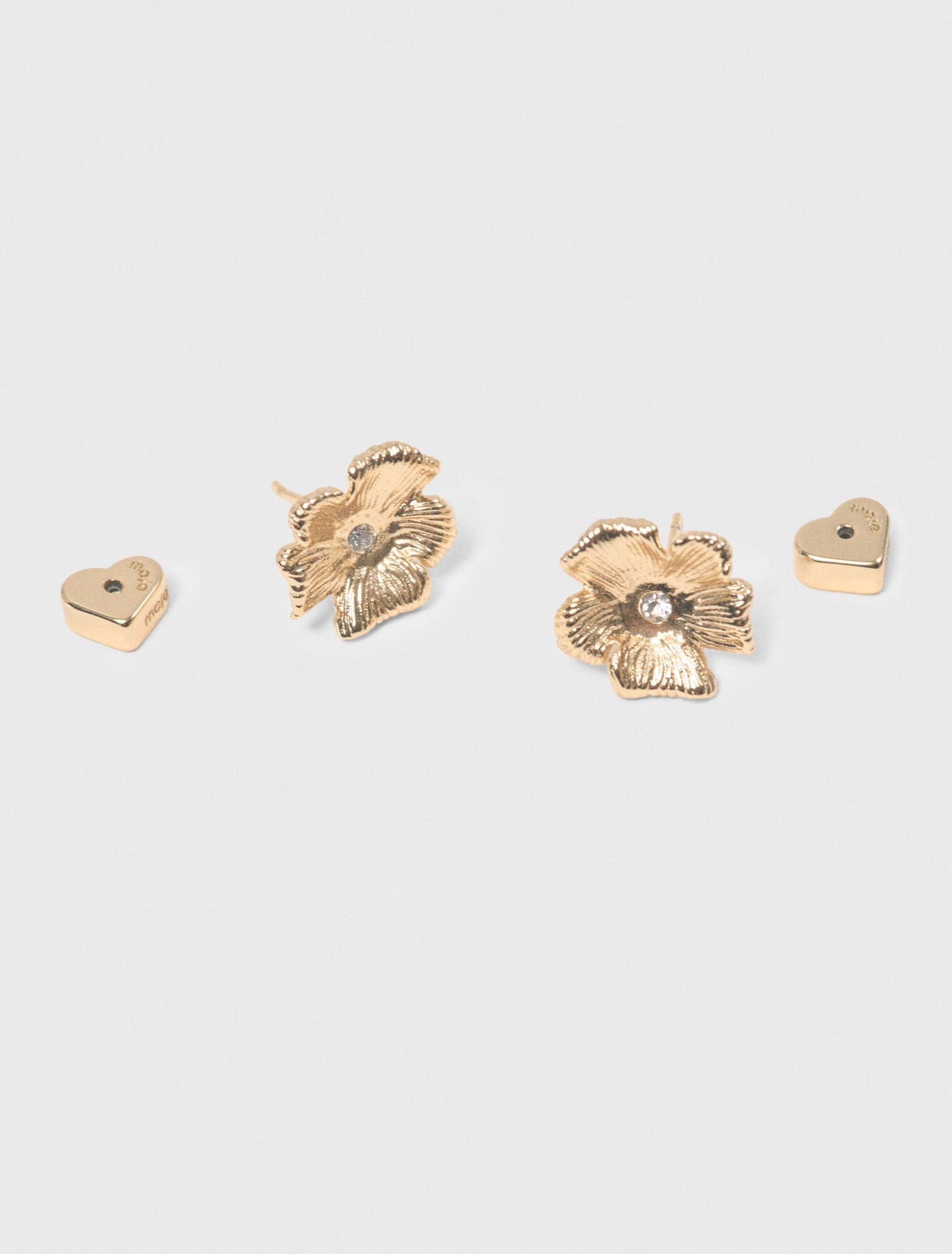 Flower Stud Earrings Gold