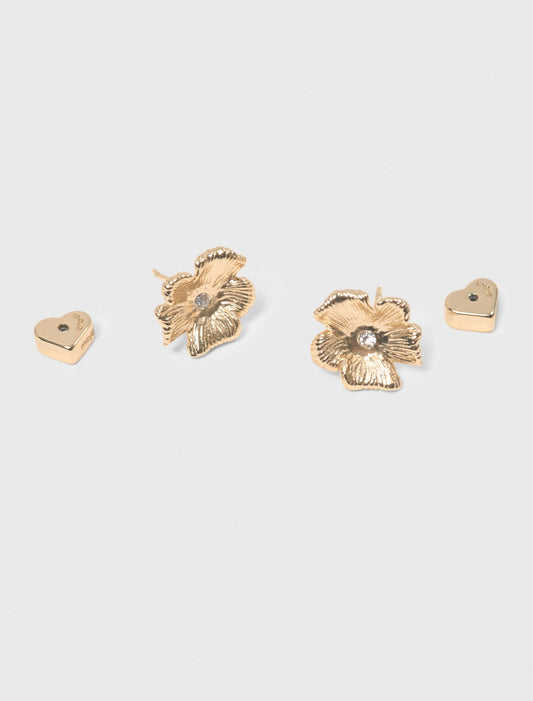 Flower Stud Earrings Gold
