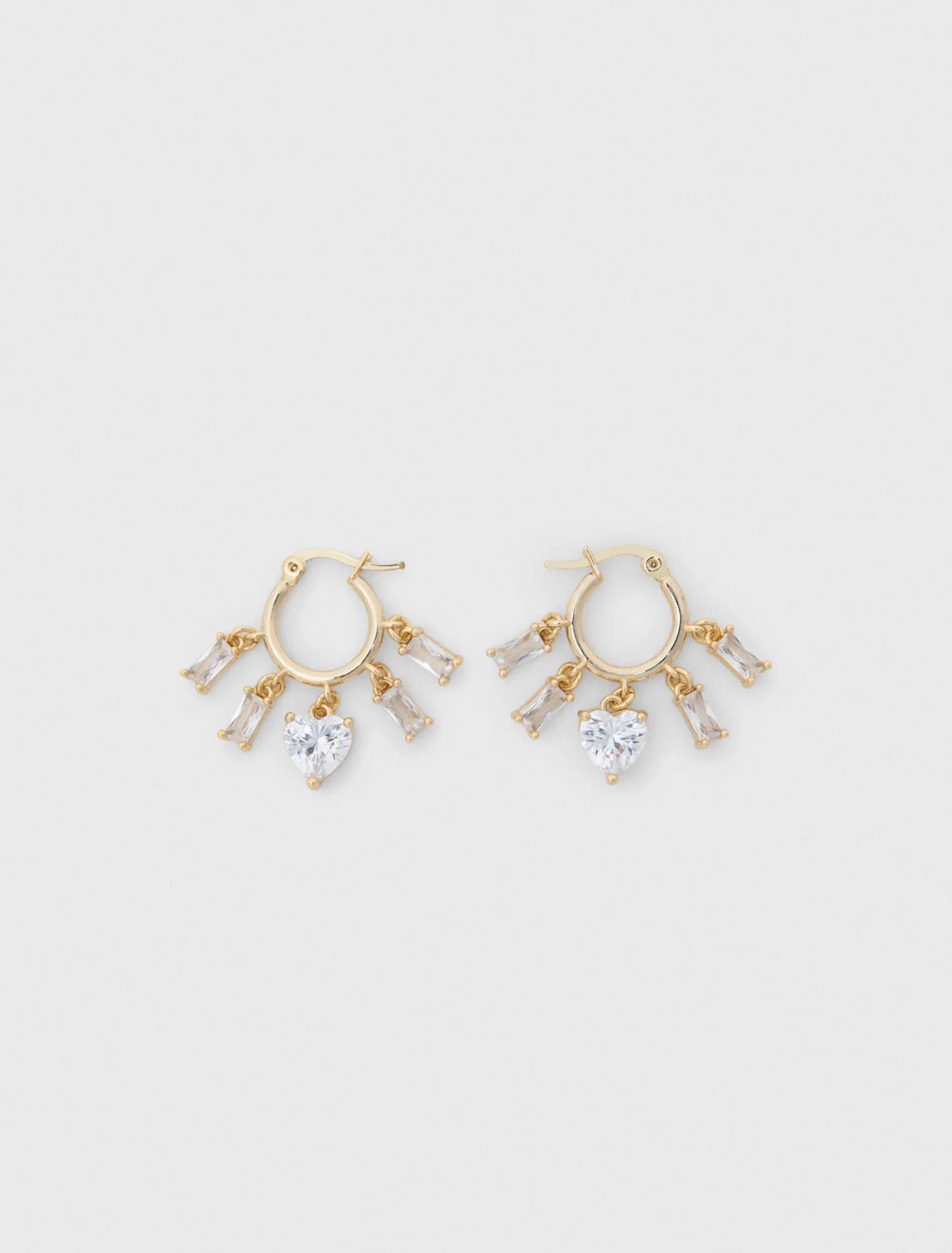 Gold-Tone Rhinestone Hoops Gold