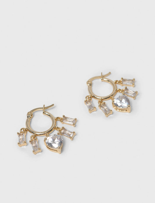 Gold-Tone Rhinestone Hoops Gold