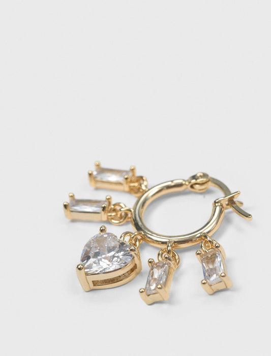 Gold-Tone Rhinestone Hoops Gold