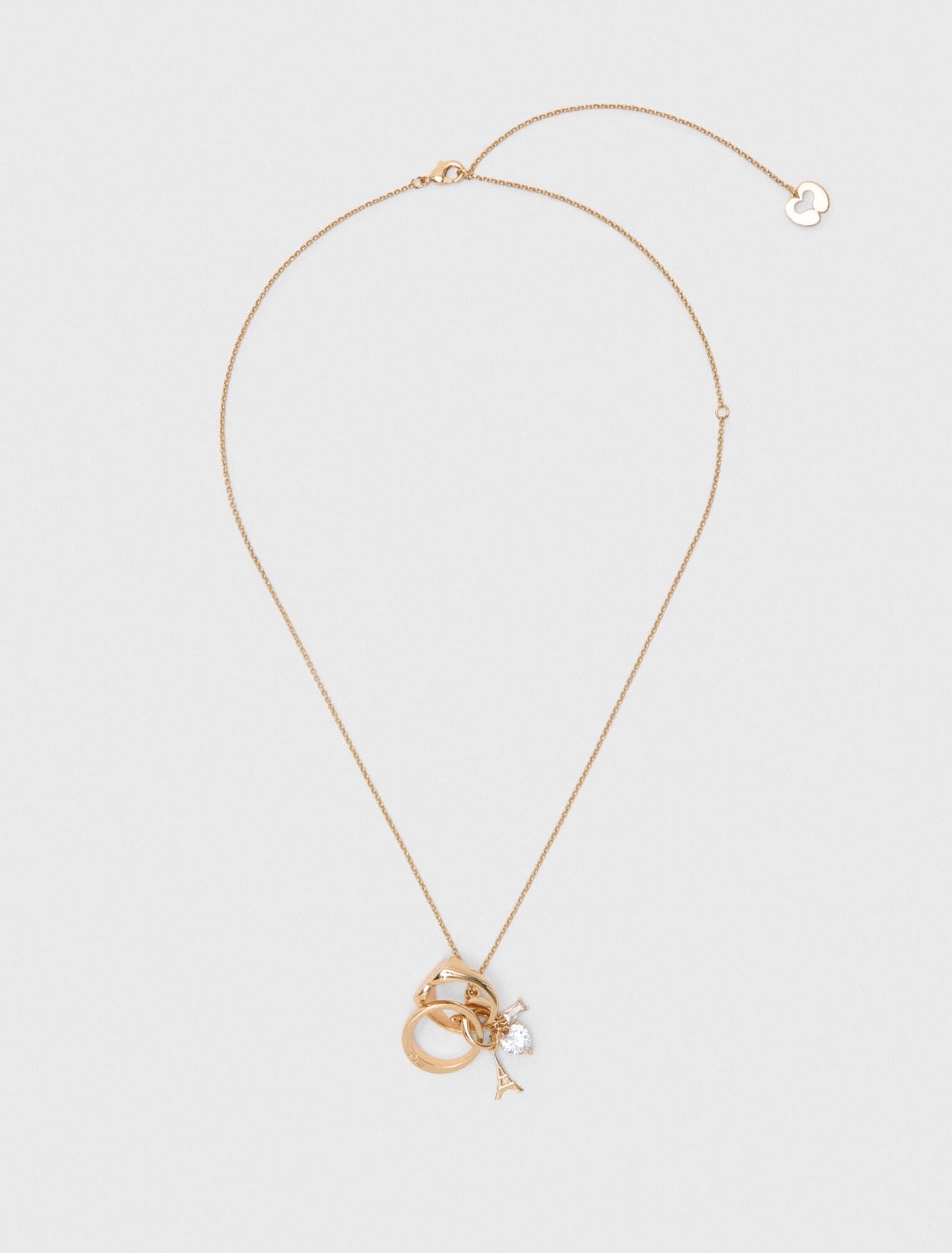 Goldtone Necklace With Ring Details Gold
